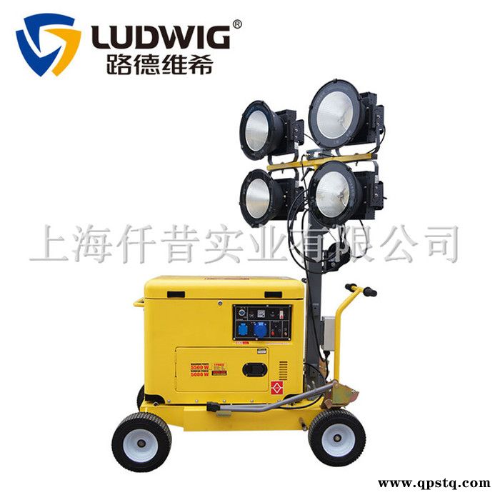 300瓦LED推车移动照明灯塔车柴油静音发电机组夜晚施工抢险救灾用图2