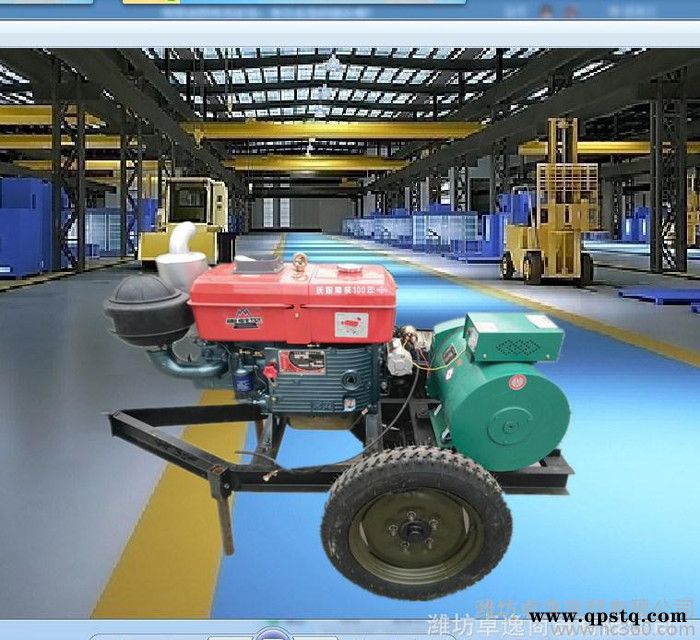 现货 双缸柴油机 两轮拖车发电机组 20KW可移动纯铜发电机组图2