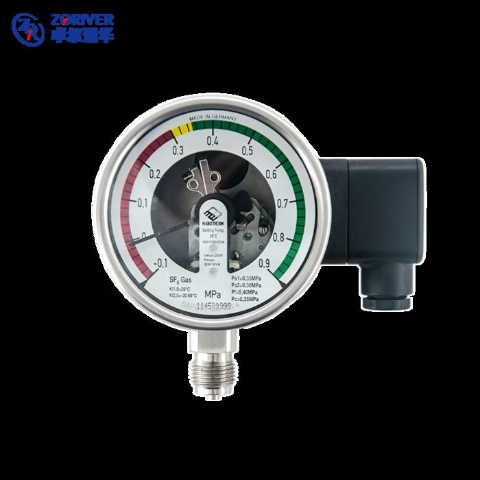 卓然天工PXM-100全钢六氟化硫压力表 气体密度压力继电器控制器 传感器 SF6气体密度继电器与压力表图3