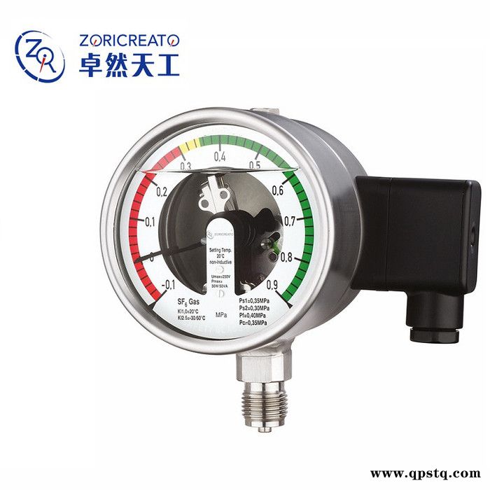 卓然天工气体密度继电器 适应恶劣环境 充油耐震SF6气体密度 电接点密度压力表厂家图4