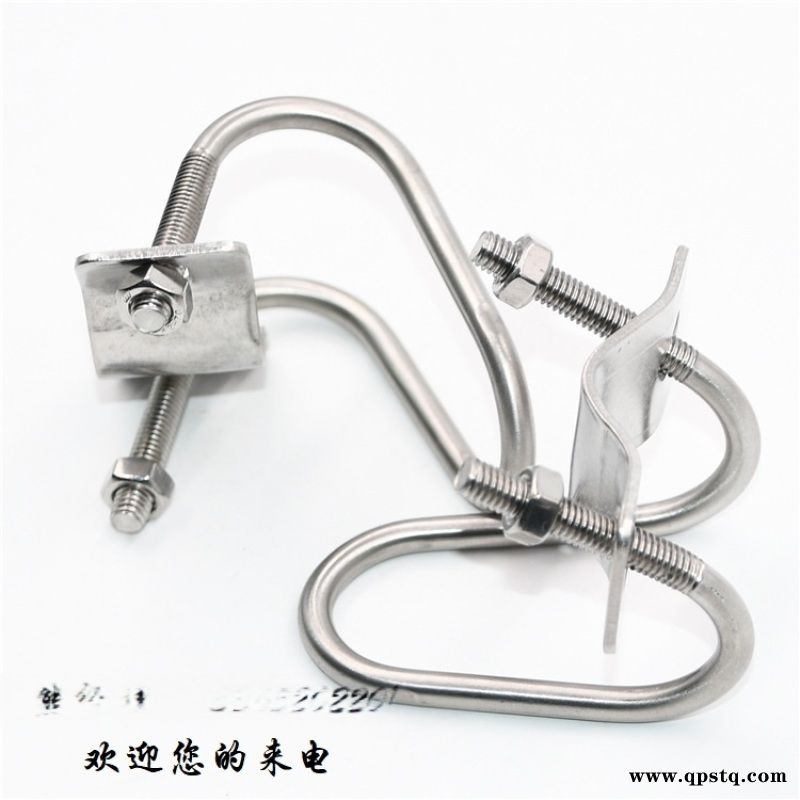 304不锈钢双U螺栓 十字U型养猪设备畜牧大棚管卡图5