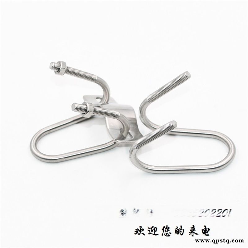 304不锈钢双U螺栓 十字U型养猪设备畜牧大棚管卡图4