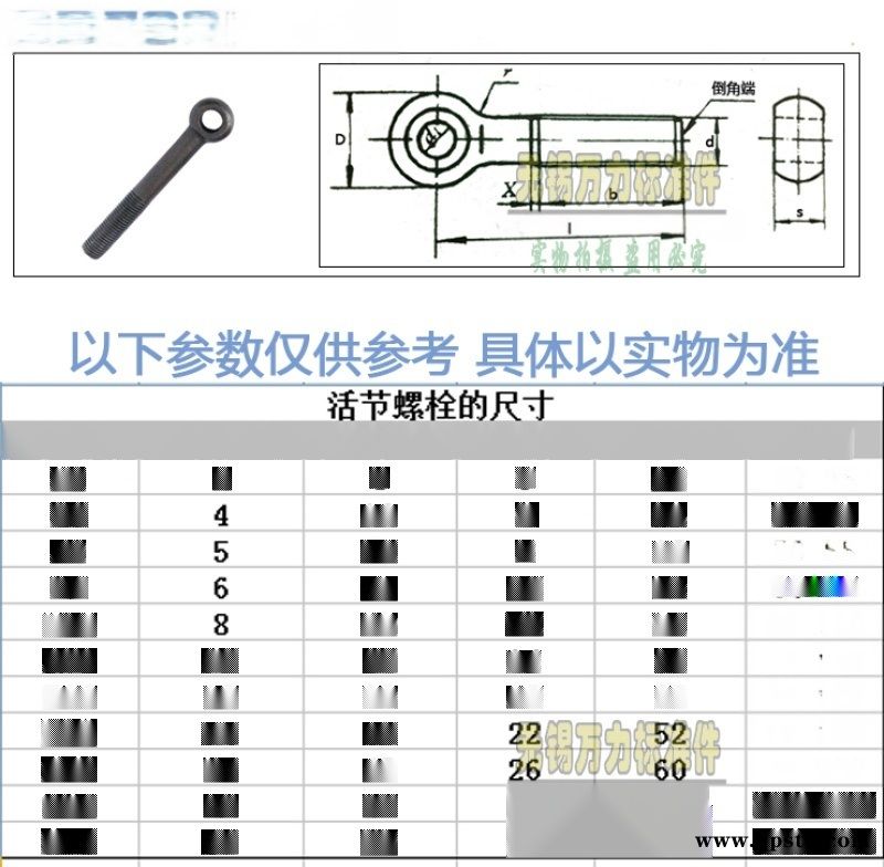 SUS304，GB798，活节螺栓图3