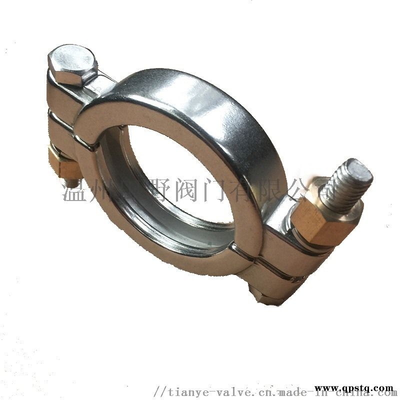 分割式双螺栓高压卡箍，304不锈钢卫生管道抱箍图5