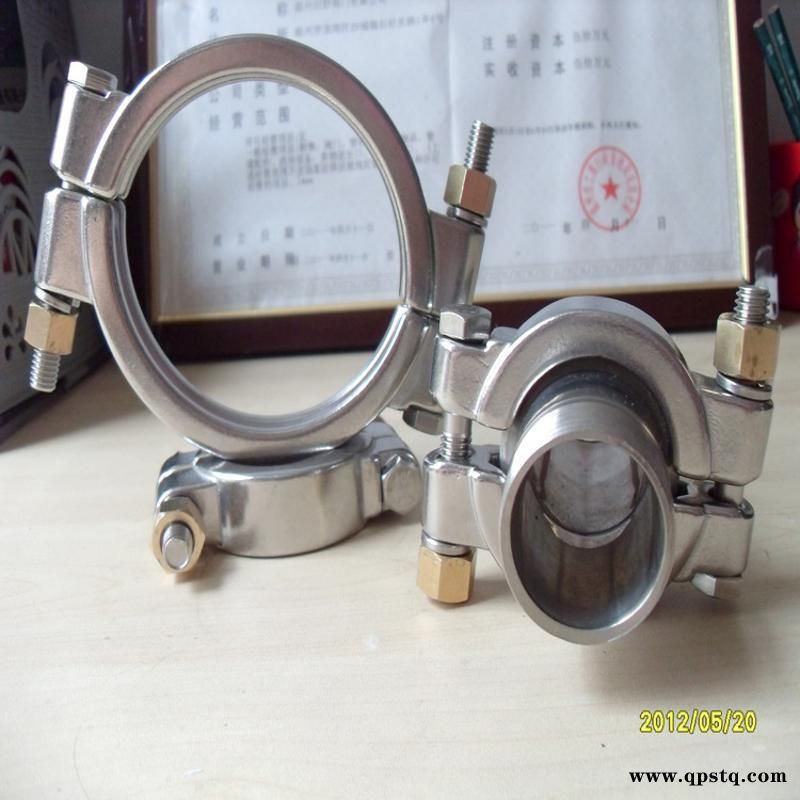 对半卡式高压卡箍双螺栓穿连不锈钢卡箍图3