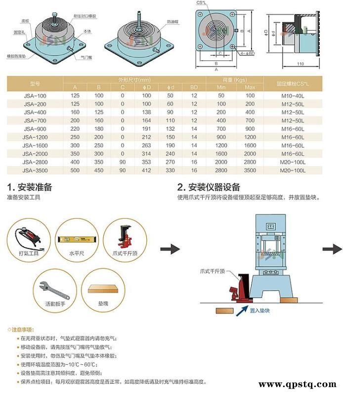 江苏冲床减震器精选厂家JSA空  簧减振器图2