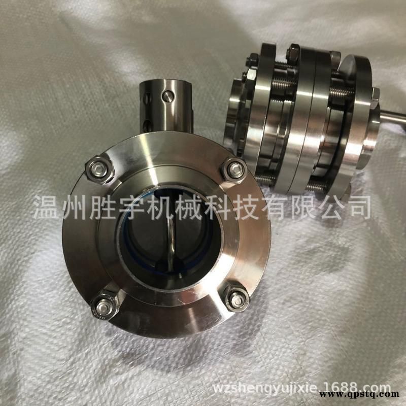 S供应三片式焊接蝶阀 卫生级手动对焊焊接三段式啤酒管路控制蝶阀图3