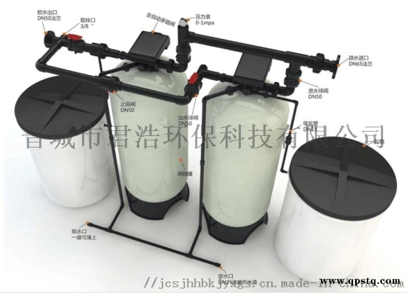 山西厂家批发玻璃钢双阀双罐自动控制软水器图4