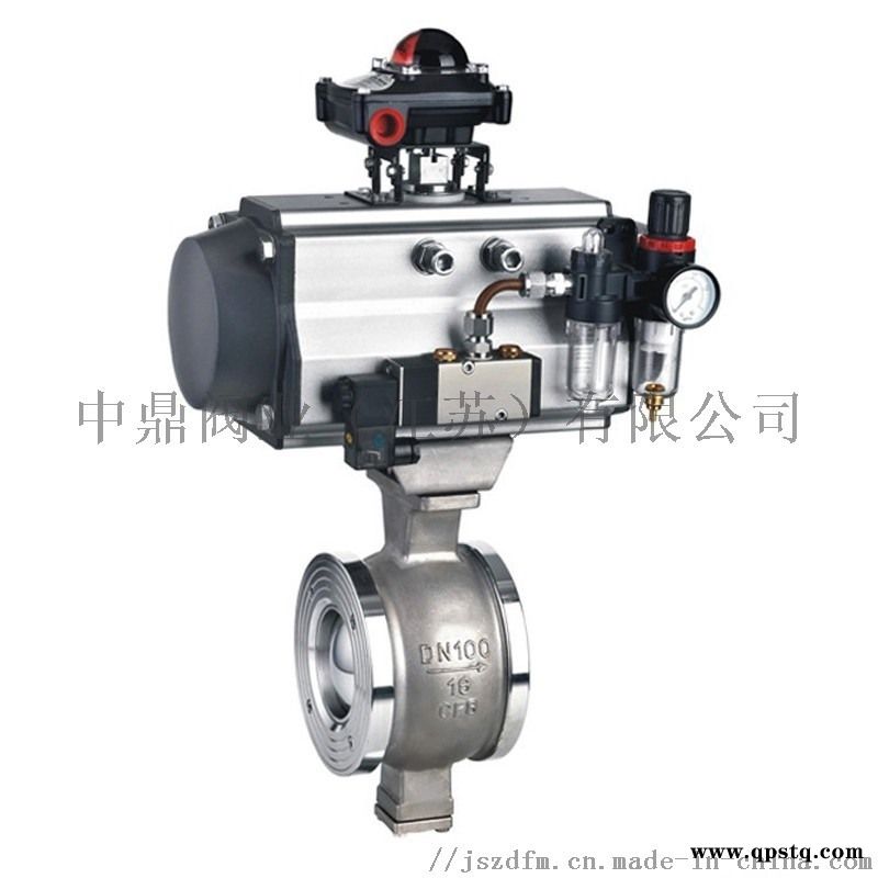 中鼎VQ647F气动V型控制球阀DN80图2