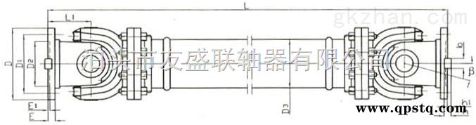 河北友盛联轴器专业供应SWP D型（无伸缩短式）十字轴式万向联轴器图1