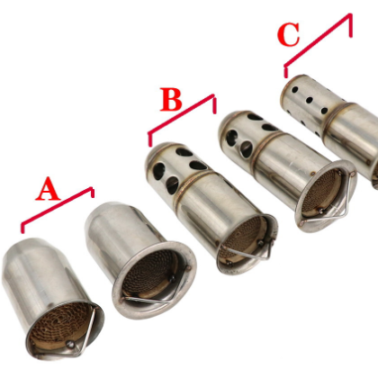 摩托车排气管改装51mm 60mm消声器多孔降音塞回压芯静音触媒消音图3