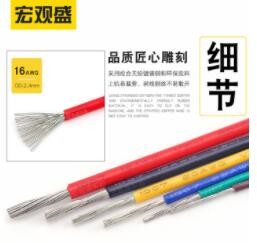 环保ul1007#16awg电子线美标1.5平方od2.4mm镀锡铜黄绿汽车连接线图3