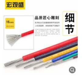 环保ul1007#16awg电子线美标1.5平方od2.4mm镀锡铜黄绿汽车连接线图2