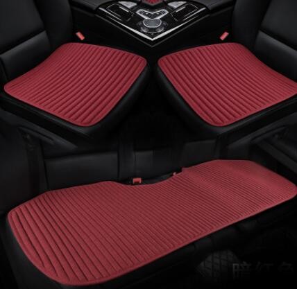 汽车坐垫单片夏季无靠背防滑荞麦壳三件套四季通用半包围后排座垫图3