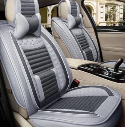 冬季专用车垫亚麻汽车座套全包网红椅套轿车 SUV夏天坐垫四季通用图2