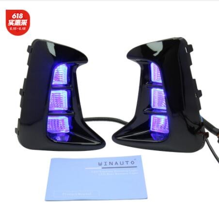 适用于2018-2019年 起亚 焕驰 带黄蓝 三色 日间行车灯 专车专用图2