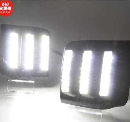 适用于K3日行灯 起亚K3改装升级野马灯三色白+黄+蓝光日间行车灯图2