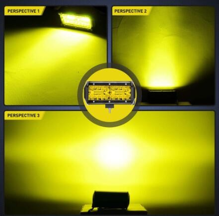 汽车led灯 工作灯 三排7英寸改装射灯黄色120w长条越野车顶检修灯图2