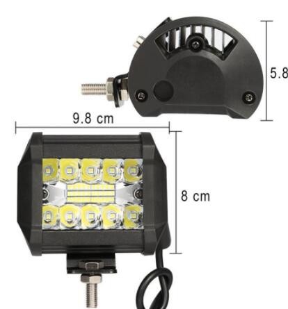 LED汽车灯三目款 20LED外置辅助检修4寸60W工作灯 越野车改装射灯图3