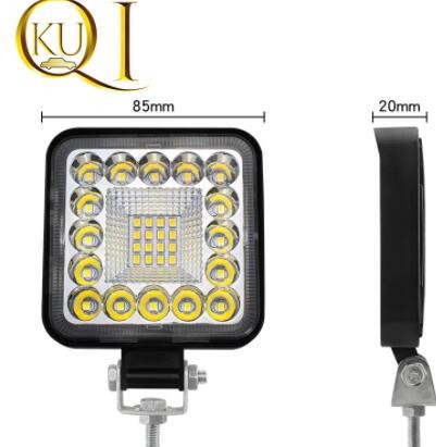 汽车LED工作灯 新款迷你方形32灯96W 辅助灯前照灯改装摩托车射灯图3