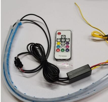 汽车LED灯【七彩RGB流光带转向灯】眉灯 流光灯转向可变颜色 45CM图2