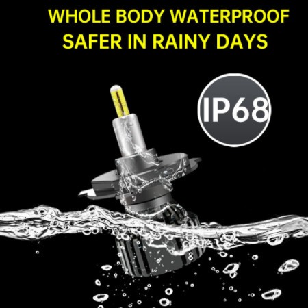 厂家批发H4 LED汽车大灯黑色迷你款 6 8面360度发光LED大灯图2