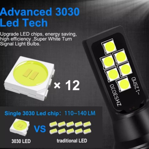 厂家直销 H7 3030 12SMD LED雾灯 汽车前照灯 摩托车大灯 改装灯图2