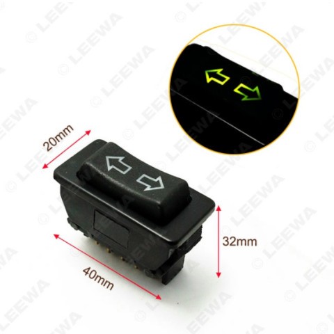 5pin 12-24V电动窗开关 玻璃升降器双箭头单开关带灯 红灯/绿灯图2